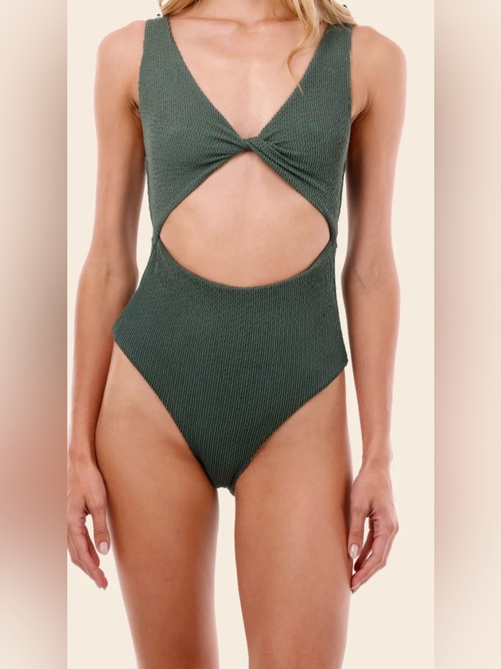 NWT MALAI TEXTURED WAVE SERENITY GREEN TWIX one piece Swim Bathing Suit Beach S